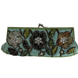 Floral Beaded Satin VTG Clutch